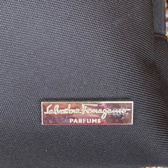 SALVATORE FERRAGAMO ALITALIA MAGNIFICA Black Cosmetic Bag/Clutch. EUC! - Picture 2 of 9